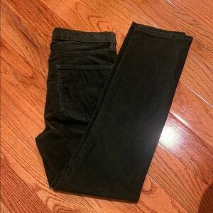 Gap vintage slim high-rise dark green corduroy ankle pants